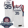 Azzi Fudd UConn Huskies Women's Basketball White Jersey w/ 12-Time National Champs Patch - All Stitched