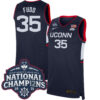 Azzi Fudd UConn Huskies Women's Basketball Navy Jersey w/ 2025 National Champions Patch - All Stitched