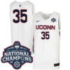 Azzi Fudd UConn Huskies Women's Basketball White Jersey w/ 2025 National Champions Patch - All Stitched