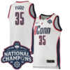 Azzi Fudd UConn Huskies Women's Basketball White Jersey w/ 2025 National Champions Patch - All Stitched