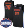 Custom Florida Gators Basketball Black 2025 National Champions Jersey - All Stitched