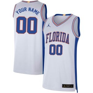 Custom Florida Gators Basketball White Retro Jersey - All Stitched