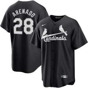 Nolan Arenado St. Louis Cardinals Black White Jersey - All Stitched