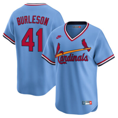 Alec Burleson St. Louis Cardinals Light Blue Cooperstown Collection Jersey - All Stitched