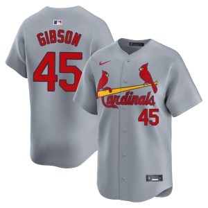 Bob Gibson St. Louis Cardinals Grey Road Limited Jersey - All Stitched