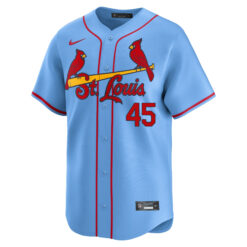 Alternative view of Bob Gibson St. Louis Cardinals Light Blue Alternate Limited Jersey - All Stitched