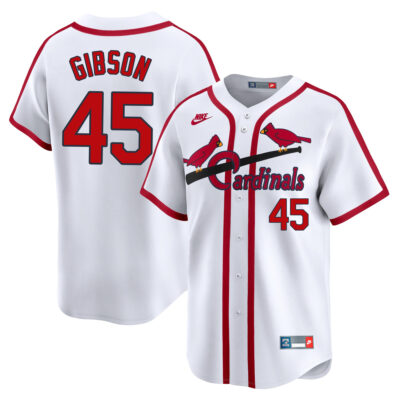 Bob Gibson St. Louis Cardinals White Cooperstown Collection Jersey - All Stitched