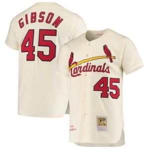 Bob Gibson St. Louis Cardinals Cream Throwback Jersey - All Stitched