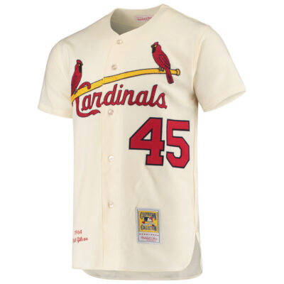 Alternative view of Bob Gibson St. Louis Cardinals Cream Throwback Jersey - All Stitched