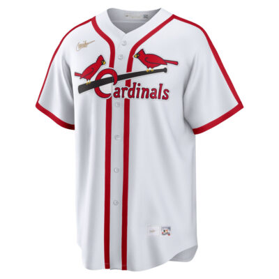 Alternative view of Ozzie Smith St. Louis Cardinals White Cooperstown Collection Jersey - All Stitched