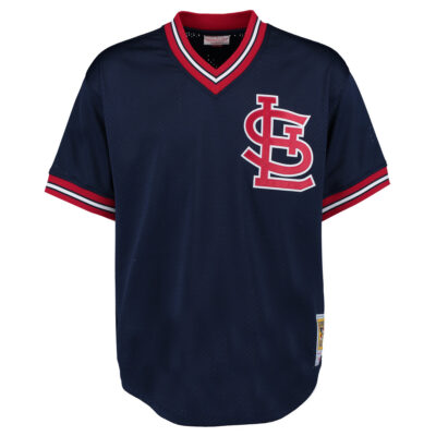 Alternative view of Ozzie Smith St. Louis Cardinals Navy 1994 Cooperstown Collection Jersey - All Stitched