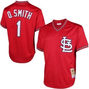 Ozzie Smith St. Louis Cardinals Red 1994 Cooperstown Collection Jersey - All Stitched