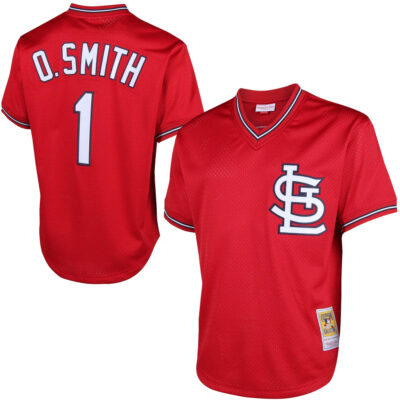Ozzie Smith St. Louis Cardinals Red 1994 Cooperstown Collection Jersey - All Stitched