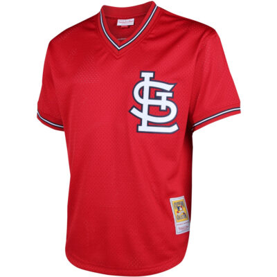 Alternative view of Ozzie Smith St. Louis Cardinals Red 1994 Cooperstown Collection Jersey - All Stitched