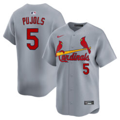 Albert Pujols St. Louis Cardinals Grey Road Limited Jersey - All Stitched