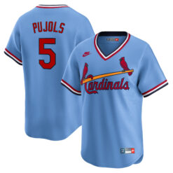 Albert Pujols St. Louis Cardinals Light Blue Cooperstown Collection Jersey - All Stitched