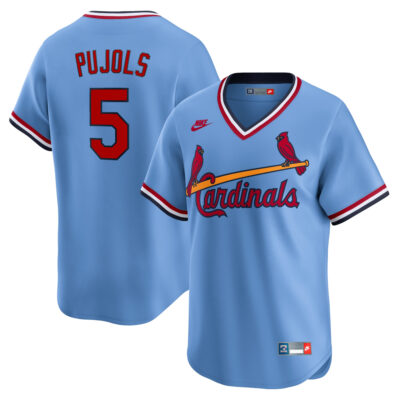 Albert Pujols St. Louis Cardinals Light Blue Cooperstown Collection Jersey - All Stitched