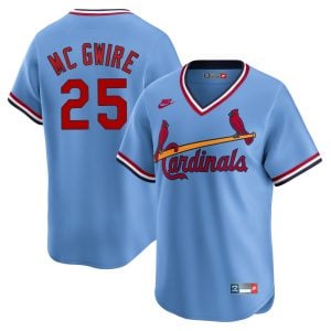 Mark McGwire St. Louis Cardinals Light Blue Cooperstown Collection Jersey - All Stitched