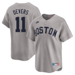 Rafael Devers Boston Red Sox Grey Throwback Limited Jersey - All Stitched