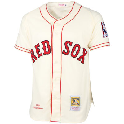 Alternative view of Ted Williams Boston Red Sox Cream Jersey - All Stitched