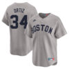 David Ortiz Boston Red Sox Grey Throwback Limited Jersey - All Stitched