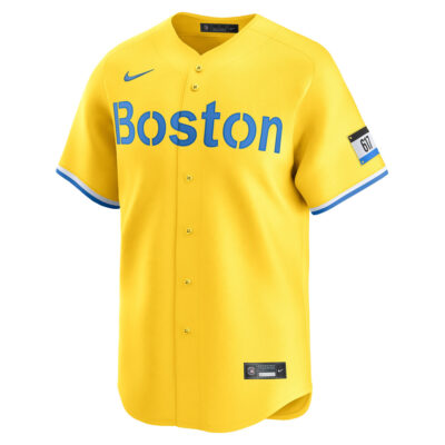 Alternative view of Nomar Garciaparra Boston Red Sox Gold City Connect Limited Jersey - All Stitched