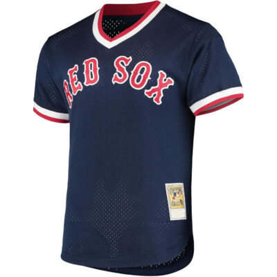 Alternative view of Nomar Garciaparra Boston Red Sox Navy Cooperstown Collection Jersey - All Stitched