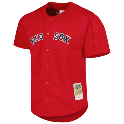 Alternative view of Nomar Garciaparra Boston Red Sox Red Cooperstown Collection Jersey - All Stitched