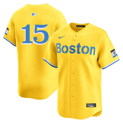 Dustin Pedroia Boston Red Sox Gold City Connect Limited Jersey - All Stitched