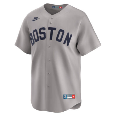 Alternative view of Dustin Pedroia Boston Red Sox Grey Throwback Limited Jersey - All Stitched