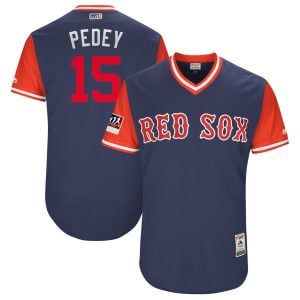 Dustin Pedroia Pedey Boston Red Sox Navy Red Jersey - All Stitched
