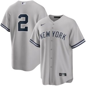Derek Jeter New York Yankees Grey Alternate Jersey - All Stitched