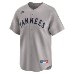 Alternative view of Derek Jeter New York Yankees Grey Cooperstown Collection Jersey - All Stitched