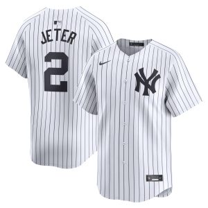 Derek Jeter New York Yankees White Home Limited Jersey - All Stitched