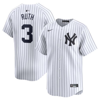 Babe Ruth New York Yankees White Home Limited Jersey - All Stitched
