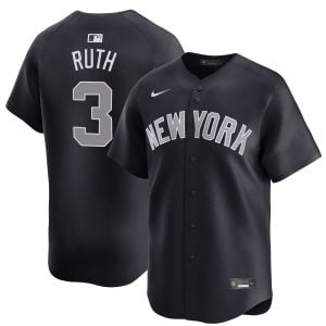 Babe Ruth New York Yankees Navy Alternate Limited Jersey - All Stitched