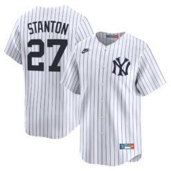 Giancarlo Stanton New York Yankees White Cooperstown Collection Jersey - All Stitched