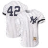 Mariano Rivera New York Yankees White Throwback Jersey - All Stitched