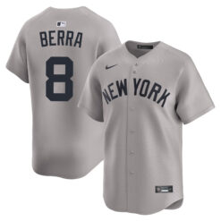 Yogi Berra New York Yankees Grey Road Limited Jersey - All Stitched