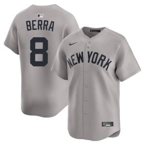 Yogi Berra New York Yankees Grey Road Limited Jersey - All Stitched