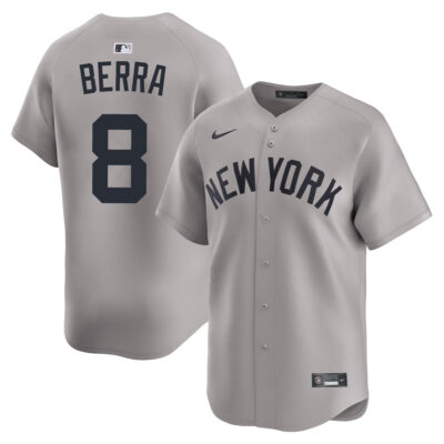 Yogi Berra New York Yankees Grey Road Limited Jersey - All Stitched