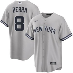 Yogi Berra New York Yankees Grey Alternate Jersey - All Stitched