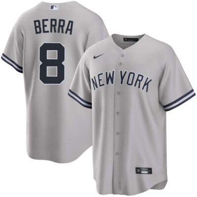 Yogi Berra New York Yankees Grey Alternate Jersey - All Stitched