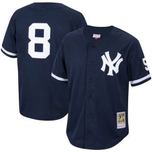 Yogi Berra New York Yankees Navy Cooperstown Collection Jersey - All Stitched