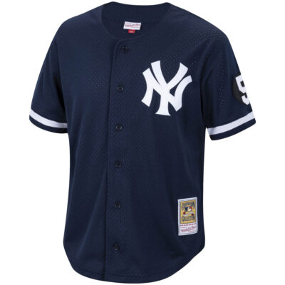 Alternative view of Yogi Berra New York Yankees Navy Cooperstown Collection Jersey - All Stitched