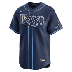 Alternative view of Wade Boggs Tampa Bay Rays Navy Road Limited Jersey - All Stitched