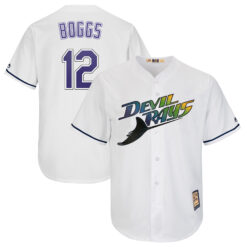Wade Boggs Tampa Bay Rays White Throwback Jersey - All Stitched