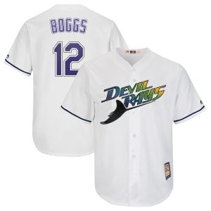 Wade Boggs Tampa Bay Rays White Throwback Jersey - All Stitched