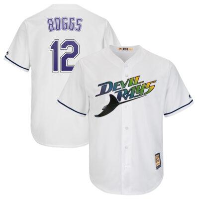 Wade Boggs Tampa Bay Rays White Throwback Jersey - All Stitched