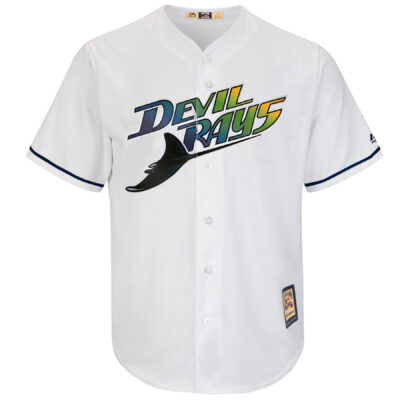 Alternative view of Wade Boggs Tampa Bay Rays White Throwback Jersey - All Stitched